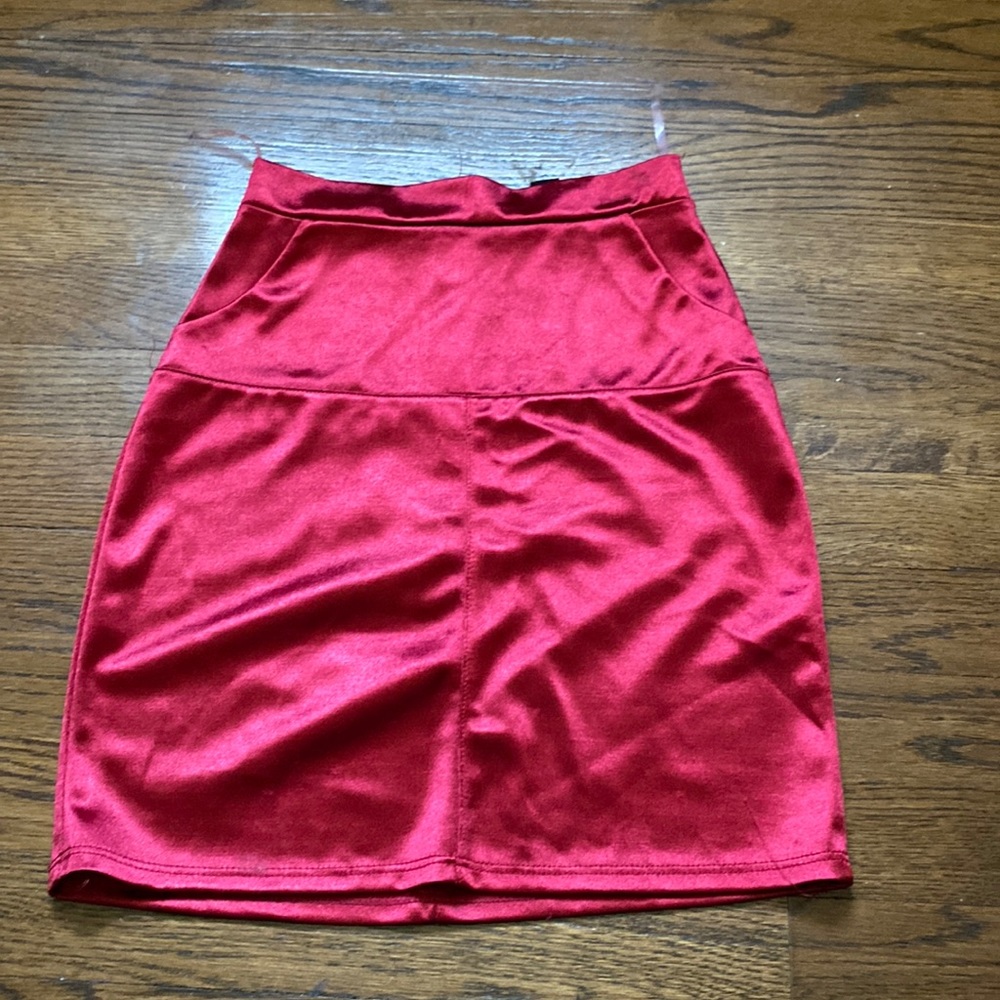Red Satin Windsor Skirt